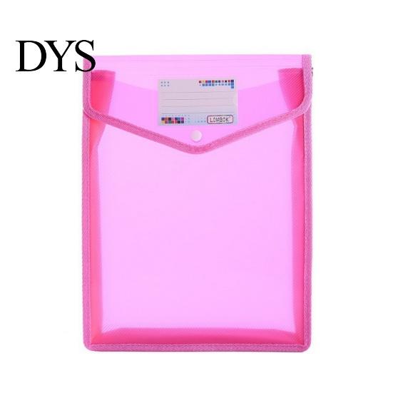 Office File Organizer Transparent Folder, with Snap Closure, Waterproof A4 A5 Document Bag, Closure Case Large Capacity Colorful PP Envelope