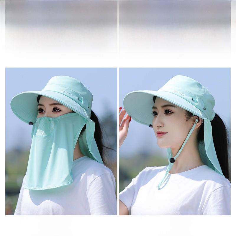 Sun Protection Hat For Women With Neck Cover Ice Silk Sunshade For Outdoor Gardening