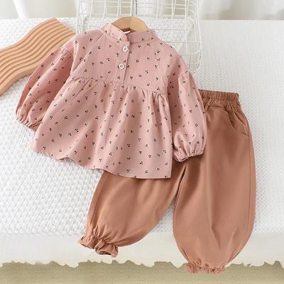 Mädchen Zweiteiler Kinder Herbst Langarm Shirt Pumphose