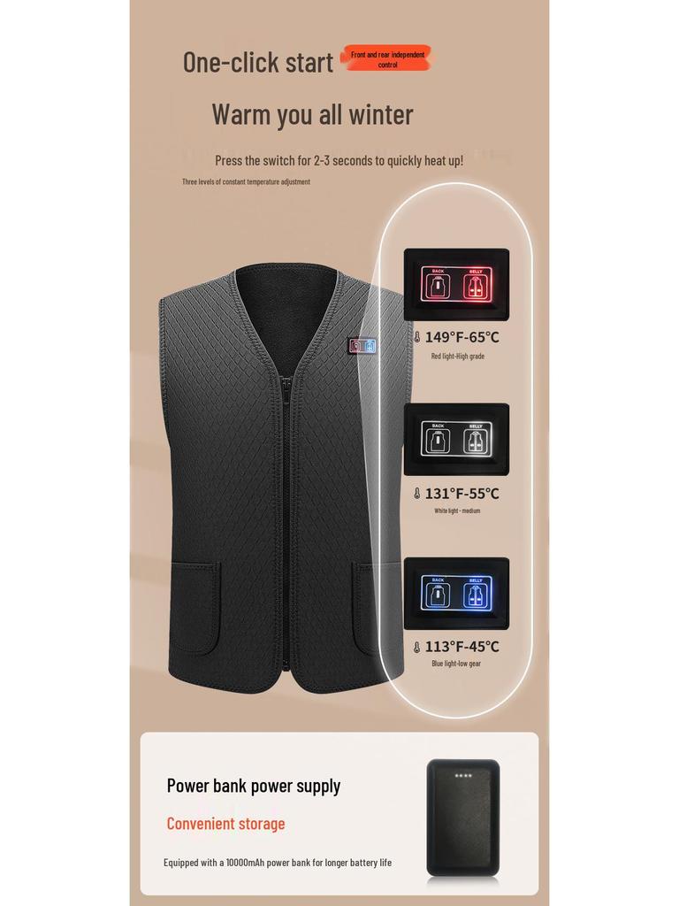 Gilet Riscaldato Elettrico USB per Uomo e Donna - Abbigliamento Caldo Intelligente a Temperatura Costante