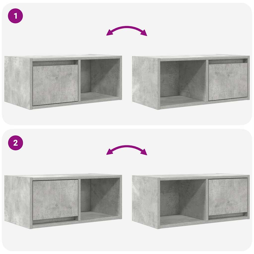 TV Cabinet Concrete Grey 60 x 31 x 25.5 cm Particleboard