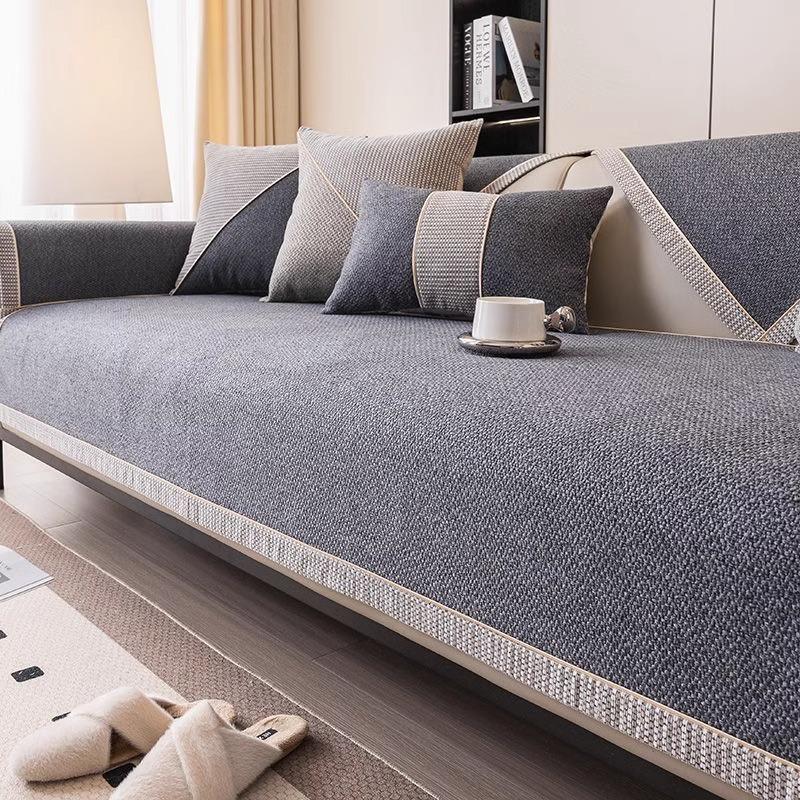 New Sofa Cushion, Universal In All Seasons, Light Luxury, High-End Seat Cushion, Anti-Cat Claw Imitation Hemp Sofa Cover Cover Cloth
