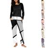 Damen Freizeit-Schlafanzug-Set mit Print, Rundhalsausschnitt und Lockerer Passform für Nachtwäsche und Loungewear