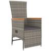 Vidaxl 7-Cz. Garden Furniture Set With Cushions, Grey, PE Rattan