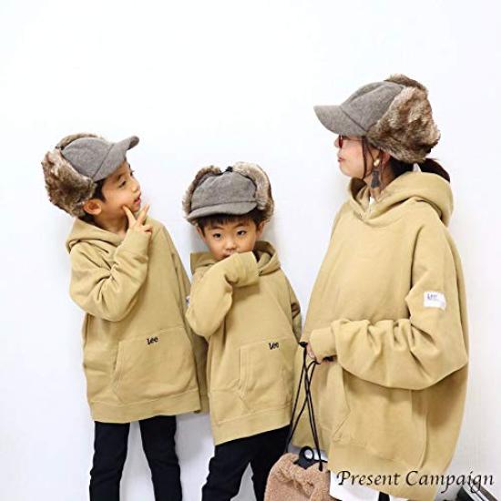 ICHIYON Cap Kids Flight Cap Hat Fur Autumn Winter Pilot Parent and Child Matching Casual Travel Cold Protection Earmuffs [14+ PLUS] Kcap0148-be