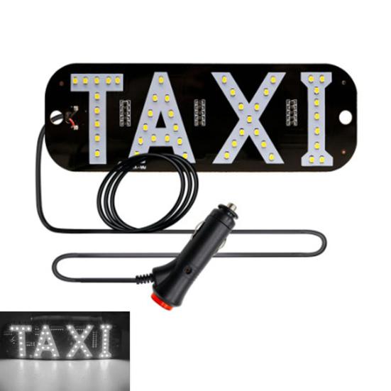 LED Indicator Light Waterproof Taxi Sign Lamp with USB Power Car Windshield Light Stickers for Ride-Hailing Cars Grab Taxi