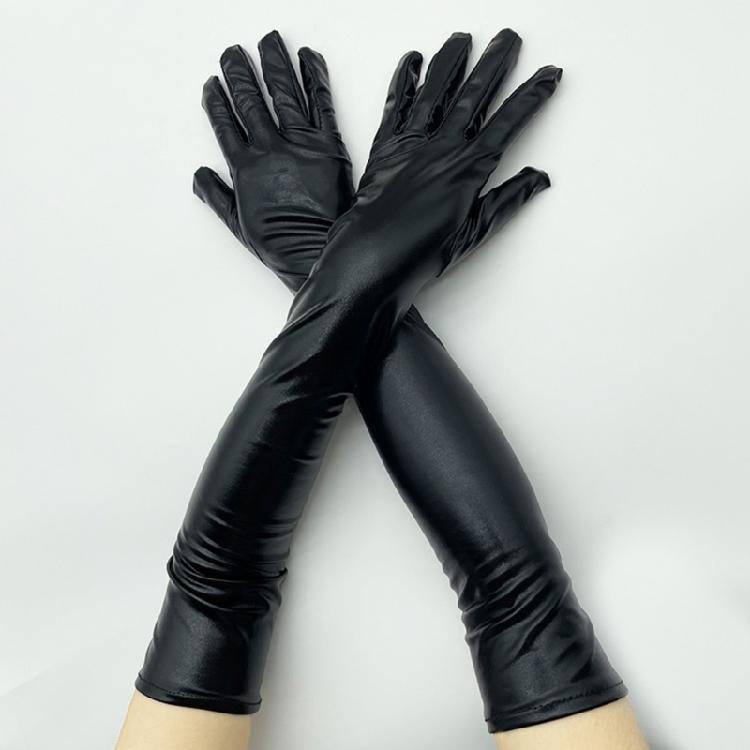 Long Punk Gloves Long Faux Leather Gloves Women Pole Dance Gloves Dance Gloves