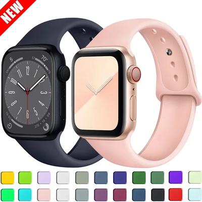 Silicone Strap for Apple Watch Band 44mm 40mm 49mm 45mm 41mm 38mm 42mm Correa Belt Bracelet IWatch Series 9 8 7 6 5 3 SE Ultra 2