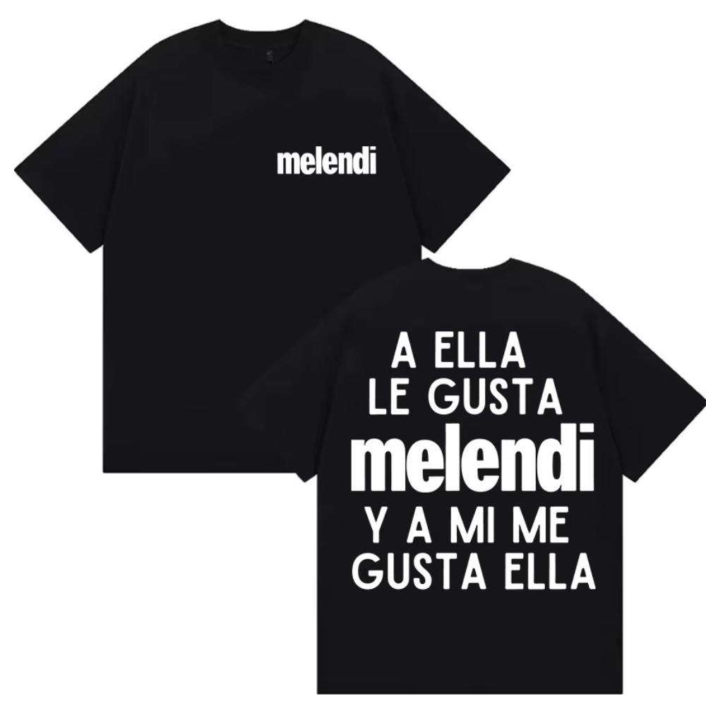 

Rapper Melendi AELLALE GUSTA 2026 Album Print T Shirt Men Women Casual Fashion Pure Cotton Short Sleeve Tops T-shirts Streetwear 5XL різнокольоровий