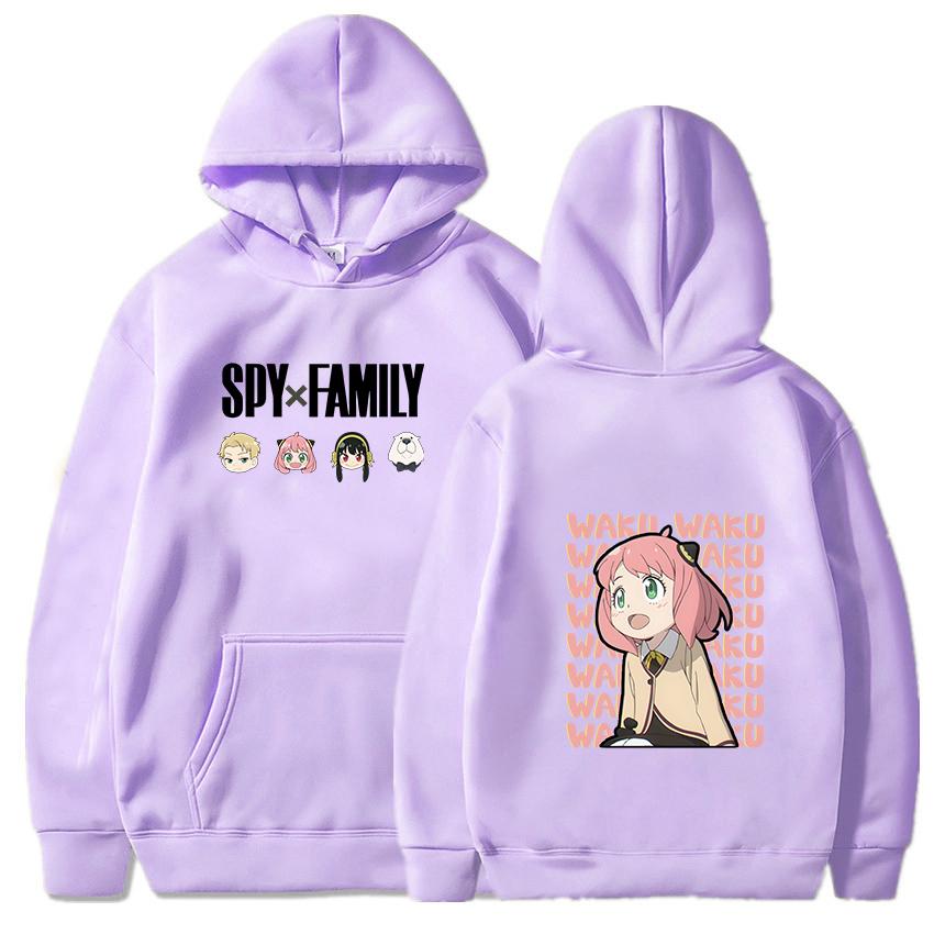 

Горячая аниме-шпионка x семья Аня Форджер с графическим принтом, с капюшоном для мужчин и женщин, распространенные толстовки с капюшоном, повседневная уличная одежда, толстовка унисекс в стиле Харадзюку 4XL фиолетовый