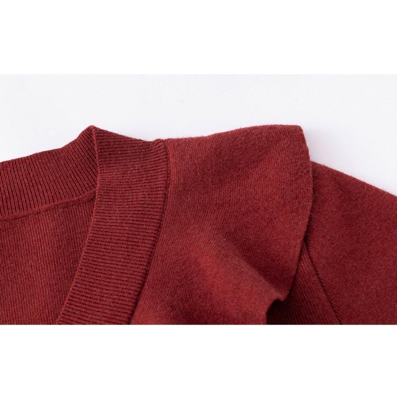 Damen Übergröße V-Ausschnitt Rüschenoberteile Strickwaren Herbst und Winter Temperament Pullover