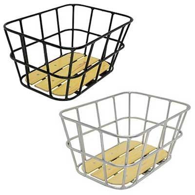 

Giza AL-NR01 Wood Bottom Rear Basket, Silver (BKT09701)