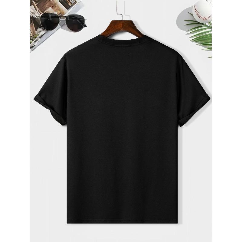 Tailles européennes T-shirt imprimé confortable pour homme à col rond, Manches courtes ample décontracté pour Printemps Été Vacances