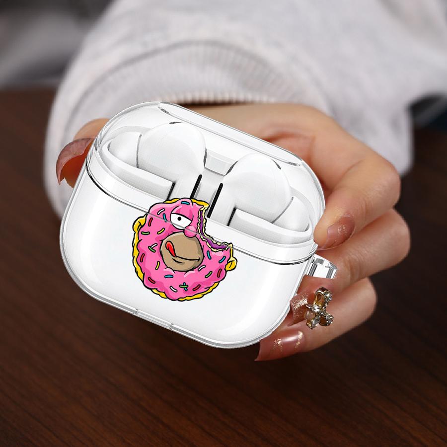 

Clear Earphone Cases Cover With Hook Case For Samsung Galaxy Buds 2Pro 2 Live 4 Pro 4Pro 3 FE 3Pro Cartoon The Simpsons Buds 3