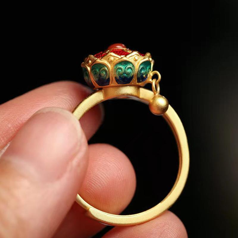 Design nou, retro, șase caractere, mantra, inel spinner, inel simplu creativ budist chinezesc pentru femei, inele reglabile