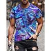 Summer Men Circuit Board Electronic Chip Creative Graphics Fashion Short Sleeve Oversized T-shirt