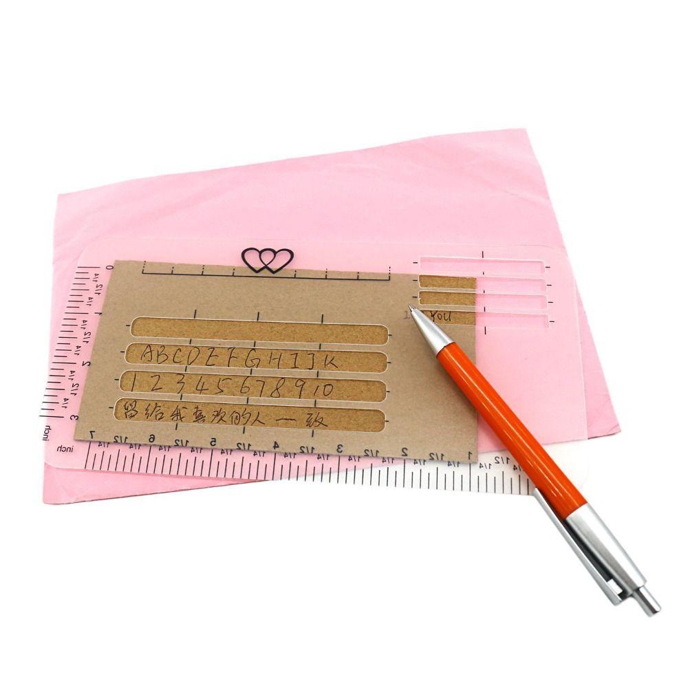 4/6Pcs Multi-use Guide Envelope Template DIY Clear Calligraphy Stencil Letter Card Templates  Office