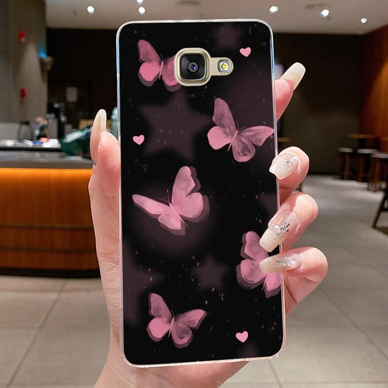 For Samsung Galaxy A5 2016 A3 2016 A7 2017 Case Flower Butterfly Soft Silicone Clear TPU Cover For Samsung A3 A5 2017 Cases Capa