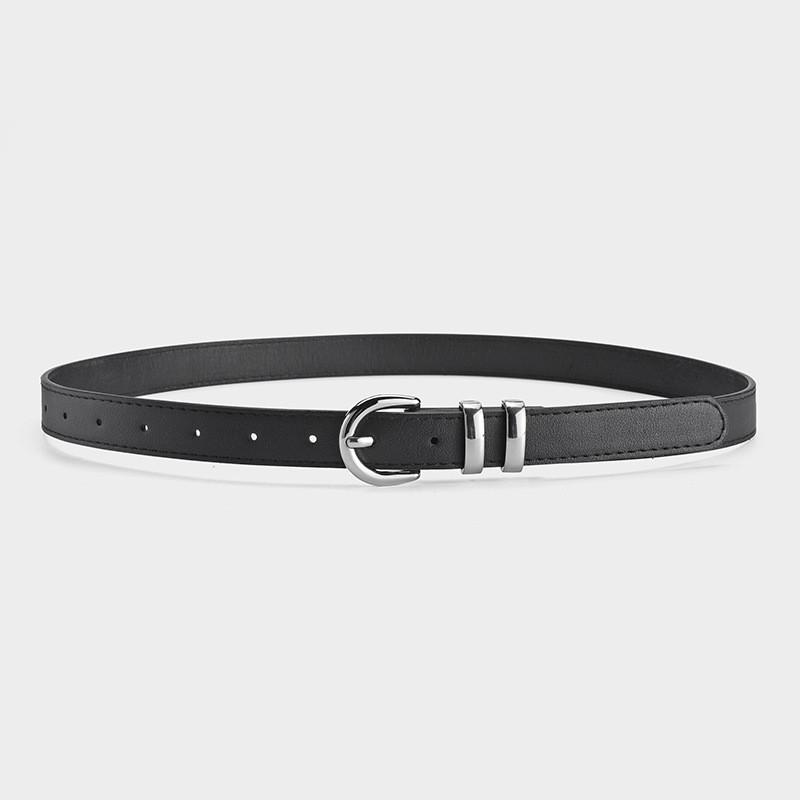 Stylish Pu Leather Casual Belt For Men And Women Versatile Black Jeans Accessory
