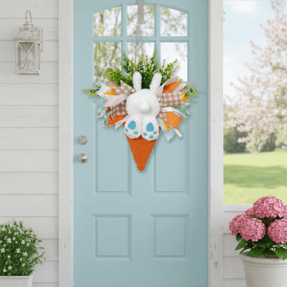Artificial Material Easter Wreath Decorative Style Bunny Decoration  Outdoor Decoration