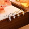 Girls Real 925 Sterling Silver fashion diamond Sparkling Earrings for Women Party Birthday Fine Jewelry