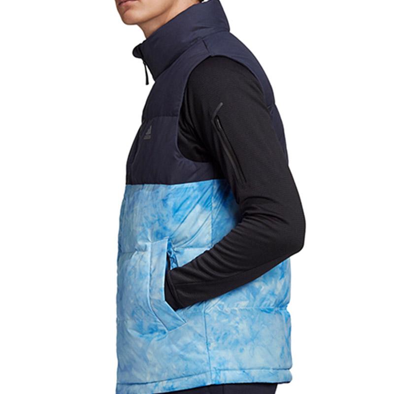 Adidas Down Vests Men's Navy Stand Collar Moderate Other GE9983
