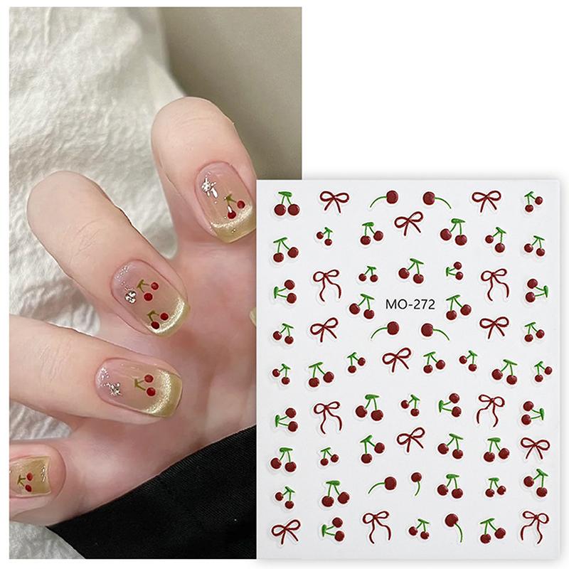 Lemon Cherry Strawberry Diy 5D Soft Embossed Relief Self Adhesive Nail Art Decorations Stickers Decal