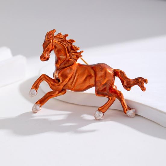 Brooch Pin Chinese Zodiac Year of Horse Enamel Brooch Vintage Animal Zodiac Pin Sweaters Hats Bags Badge Clothing Decoration