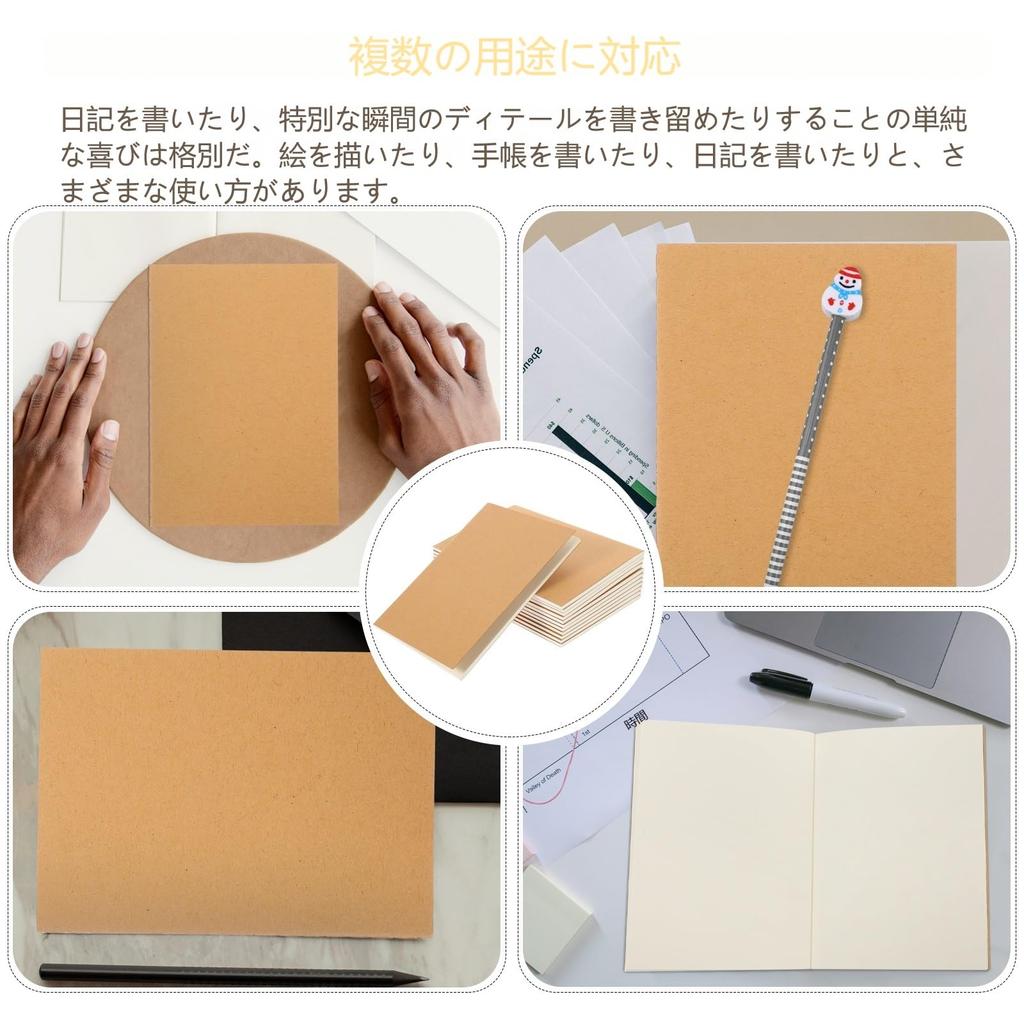 NUOLUX Blank A6 Perfect for Memo Craft Antique Blank 12 Pocket 14x10cm Notebook, Pads, Diaries, Memorials, Style, Pages, A6, Sizes,