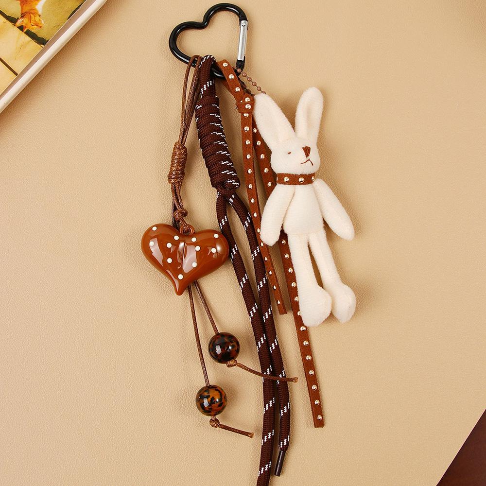 

Cartoon Little Rabbit Keychain Heart Shape Pendant Bag Hanging Piece Cute Girl Accessories Gift A276