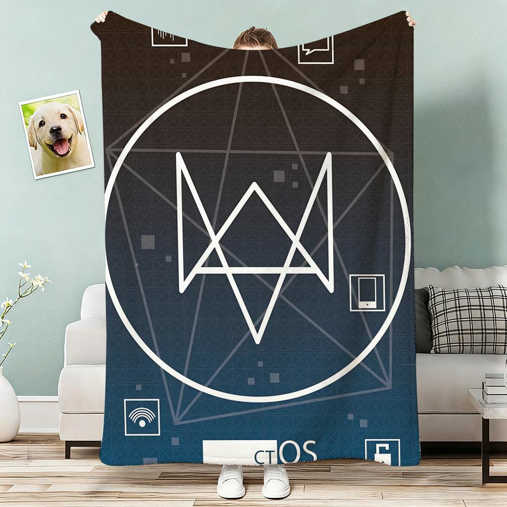 Watch Dogs Throw Lightweight g Flannel Blanket Soft Skinfriendly for Summer Cooling