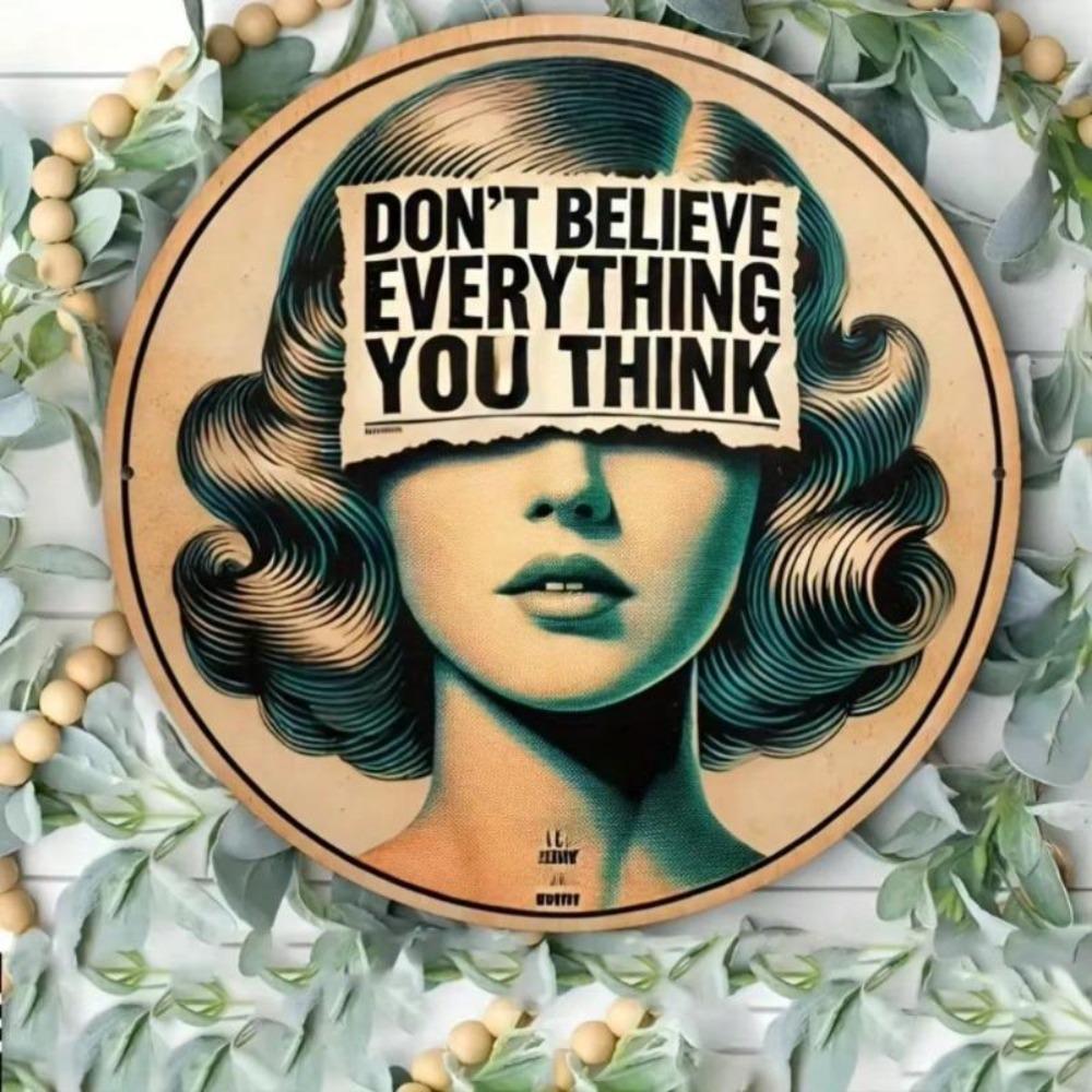 Vintage Brass Metal Wall Art Sign Quote Room Decor Home Office Gift