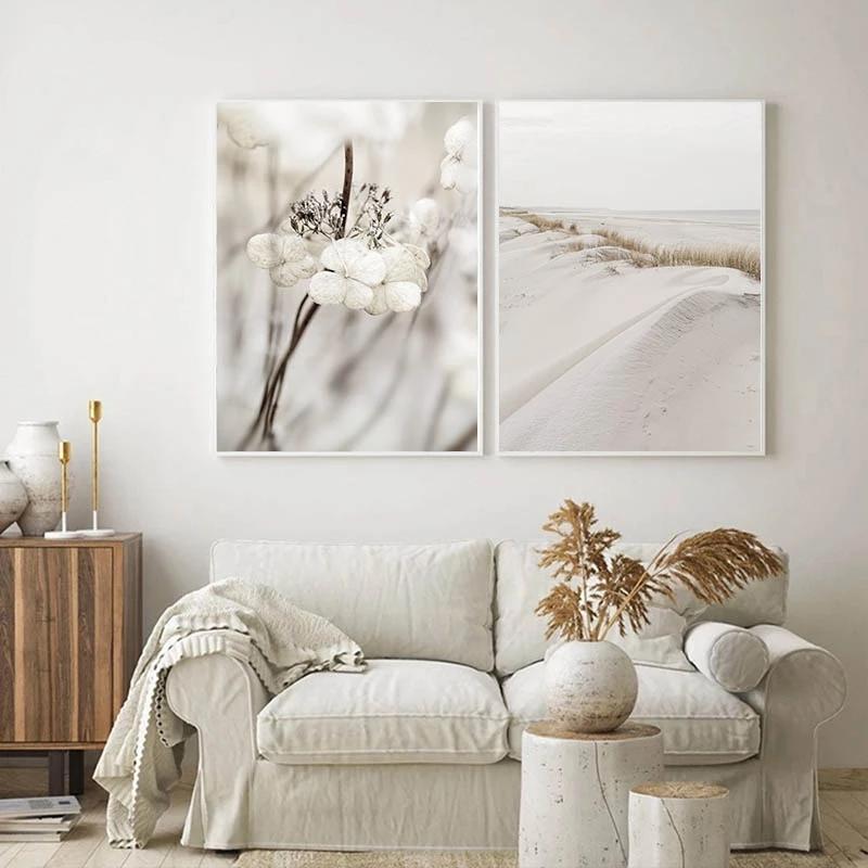 Bohemia Beach Květina Krajina Plakát na plátně Skandinávský severský nástěnný tisk Umělecký tisk Modern Home Decoration Picture