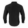 Camicia Casual da Uomo a Righe in Lino, Vestibilità Larga, Collo alla Coreana, Manica Lunga, con Tasca, Abbottonatura