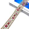 5yards 4cm Embroidered Flower Ribbon, Ethnic Lace Trimming  for DIY Sewing Clothes, Bag Accessories Curtain/Tablecloth Decor