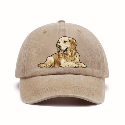 Adjustable Baseball Cap with Golden Retriever Print, Perfect for Casual Sports Hat, Saint Patrick's Day, and Football Events