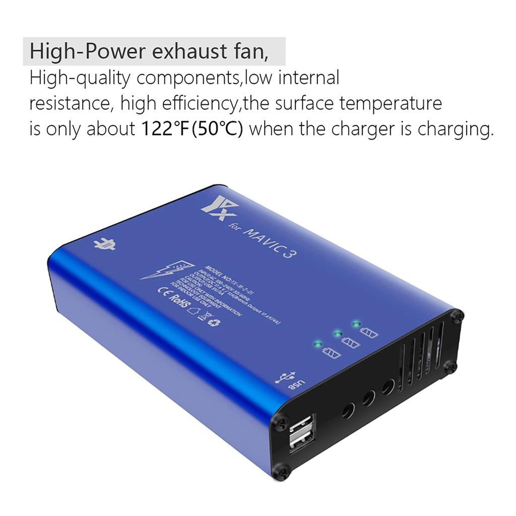 3 Batteries Remote Control Charging Hub with USB Port,Battery Charger for Mavic 3 Storage Mode Charger