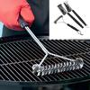 Professional Bbq Grill Brush Made Of Stainless Steel Wire Triangular Brush For Scrubbing Bbq Multipurpose Cleaning Brush
