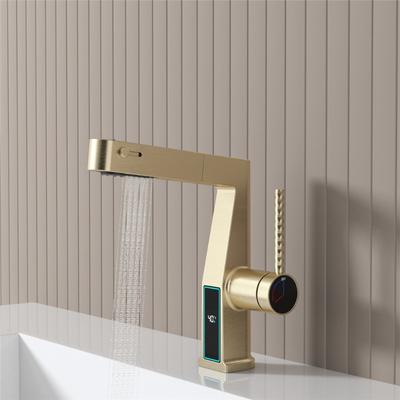 Brushed Gold Bathroom Faucet with Shower Head Basin Faucet Black Sink Tap Hot and Cold Chrome Grey Basin Tap Brass Material