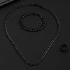3-piece  Men's Jewelry Set, Black Cuban Chain Necklace, Bracelet, Ring, Vintage Style Design, Elegant Choice