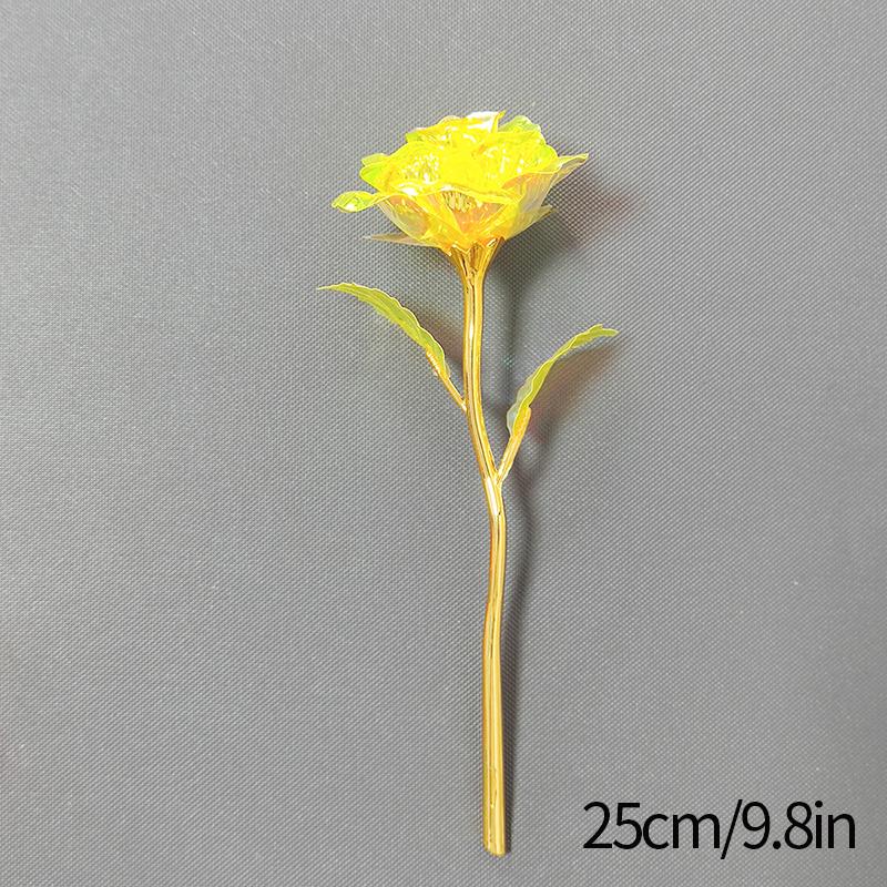 Eternal Rose Flowers Colorful Luminous Rose Artificial Flowers Gold Foil Simulation Flower Mother's Day Gifts Valentines Decor