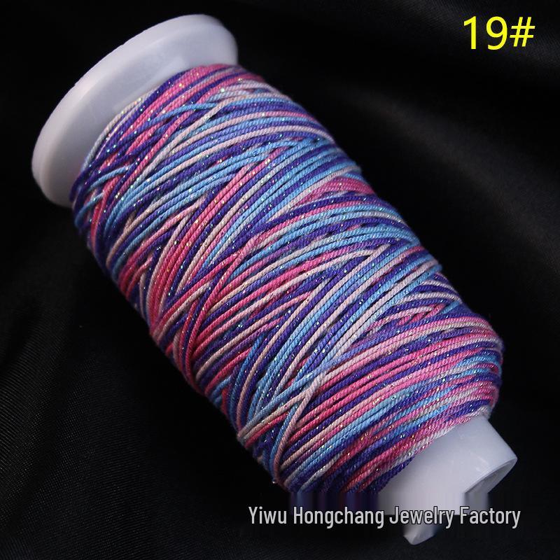 Variegated Hand-Spun Cotton Necklace & Bracelet Rope with Gold Tibetan Starry Sky Gradient