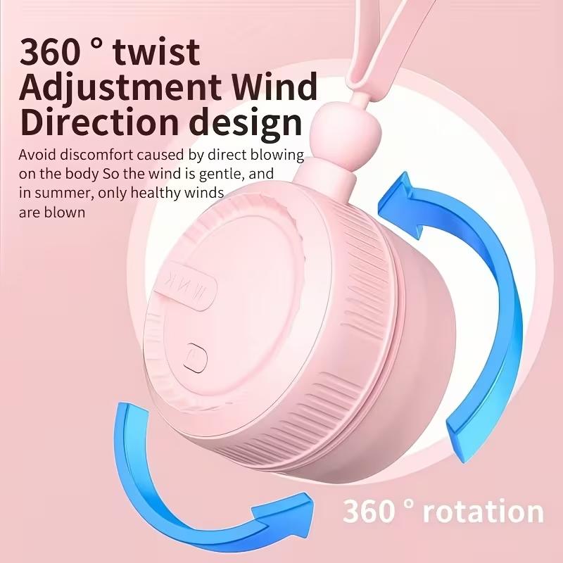 Tragbarer Nackenventilator (USB wiederaufladbar) – Mini-Freihand-Ventilator mit starkem Luftstrom & leisem Betrieb; Geeignet für den Außenbereich