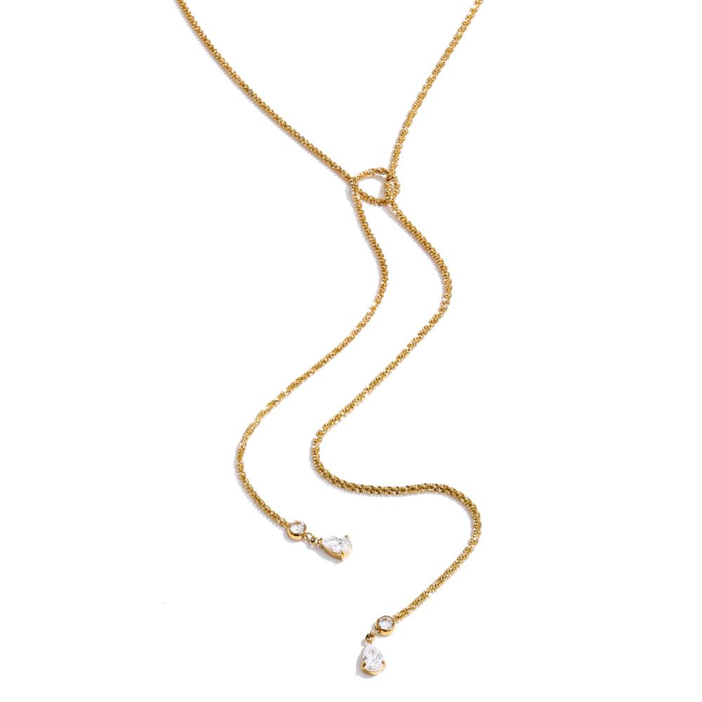 

Yhpup New Stainless Steel Knot Chain Chest CZ Cubic Zirconia Drop Necklace Waterproof Trendy Fashion Collar Jewelry Wholesale