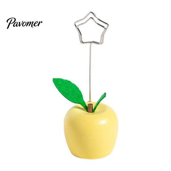 Strong Support Note Clip Cute Mushroom/Fruit Card Holder, Wooden Memo Holder Stand, Single Photo Star And Heart Wire Picture Display Clip, Desktop