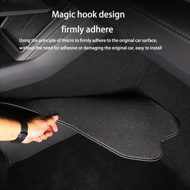 For Tesla ModelY Juniper 2025 Center Control Side Anti-kick Pad Leather Anti-dirty Protective Cover Defense Foot Mat Accessories