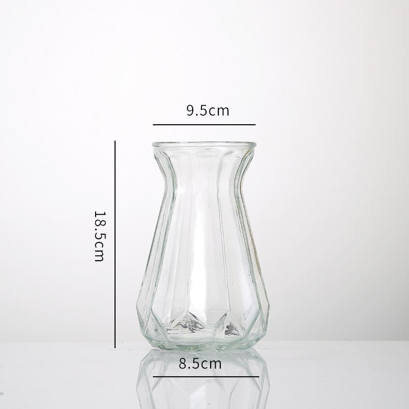 European Origami Glass Vase - Elegant Hydroponic Flower & Dried Decor for Living Room