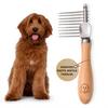 Pet Detangling Grooming Comb 2-in-1 Gentle Undercoat Rake Deshedding Brush Removes Mats Tangles Loose Fur for Long Short Hair Cats Dogs