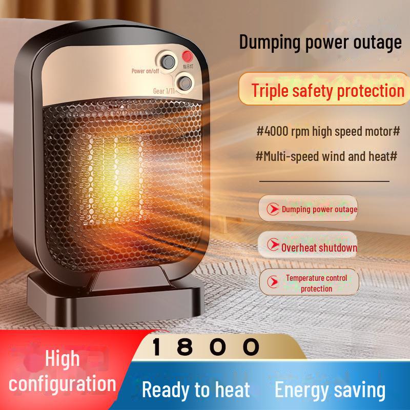 

Компактный мощный керамический настольный обогреватель для дома и офиса Knight Premium, US standard 110V чёрный