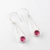 Pink Tourmaline Gemstone 925 Sterling Silver Jewelry Handcrafted Earrings 1.76" EE-126-21
